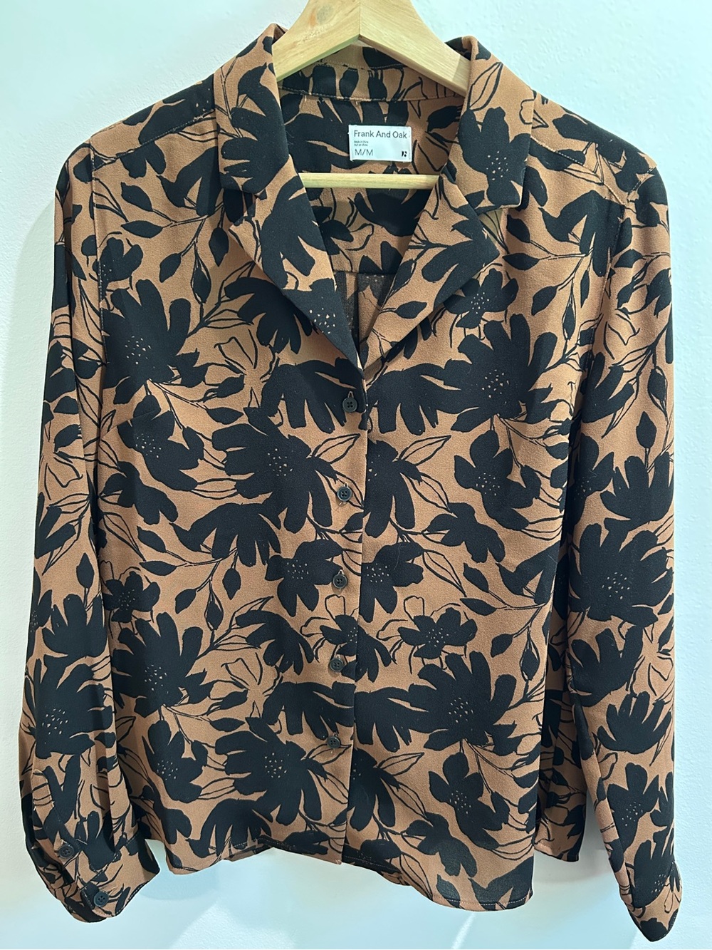 Frank and Oak Floral Print Blouse Size Medium